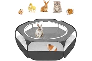 Amakunft Small Animal Pop-Up Playpen with Mesh Cover, 47'' x 23.6'' x 15'' Chicken Brooder box, Play Pen Indoor Outdoor for Guinea Pigs, Bunny, Rabbits, Ferrets, Chinchillas, Kittens