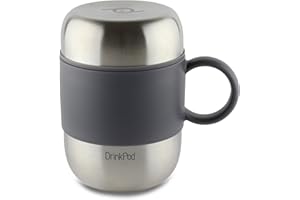 Drink Pod Flasks Bevande Isolate sottovuoto in Acciaio Inox Inossidabile, 13.5 x 12.5 x 9 cm