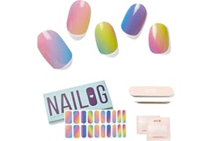 Nailog Adesivi Per Unghie - Gel UV Adesivi Unghie 20pcs,Stickers Unghie Autoadesiva,Strisce Smalto Gel Per Unghie,Full Wraps UV/LED Adesivi Unghie in Gel Nails Starter Kit