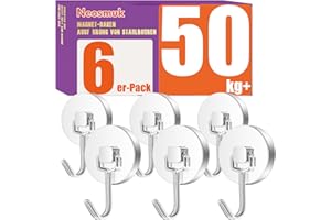 Neosmuk Swing Magnethaken Silber,50kg Magnet Haken Extra Stark für Spind Organizer,Neodym Magnete,Haken Magnetisch Sehr Stark für Werkstatteinrichtung,Heckzelt,Grill