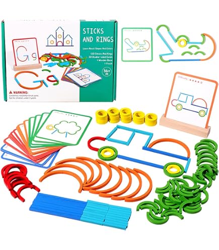 Puzzle Tangram Bois 120 Pièces – Formes Mosaïques Avec 20 Cartes – Jeu Éducatif Montessori Pour Enfants 3-6 Ans – Cadeau Garçon Fille