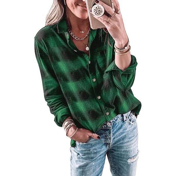 Geruite shirt blouse met ruchesdetails - Zwart - Maat 40-64