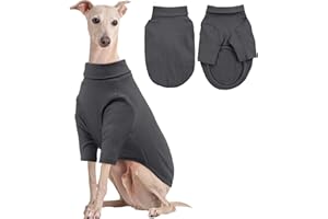 Kuoser Hundepullover, Strick Hundejumper Pyjama mit Langen Ärmeln, Warme Hundekleidung für Große Hunde Grau XL