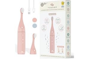 YUBABO - Brosse à Dents Électrique Enfant Musicale - Vibration Sonique - Recommandée par les Dentistes - 100 Jours d'Autonomie - Évolutive - 2 Modes - Minuteur 2 Min Intégré - 3 à 6 ans - Rose