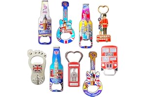 SHOPEWEBB Famous England London Icons Set of 9 Bottle Opener Fridge Magnets