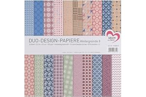 Ideen mit Herz Carta decorativa per bricolage | Blocco con 20 fogli | 25 x 25 cm | 250 g/m² | Stampata su entrambi i lati | ideale per scrapbooking (sfondo 06)