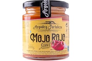 Argodey Fortaleza Mojo Rojo Suave 200g - Autentica Salsa Canaria Perfecta y Versatil para Untar con Pan, Tostadas, Arepas, Papas. Sin Conservantes ni Aditivos Artificiales