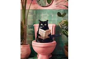 Qianbaiuk Malen Nach Zahlen Erwachsene Katze-Malen Nach Zahlen Erwachsene schwarze Katze DIY Acrylpigment für Art Home Decor(16x20 Zoll)