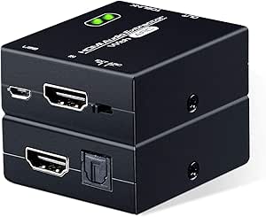 Tendak HDMI Audio Splitter, HDMI Audio Extractor 4K HDMI to Optical Spdif Toslink Converter Support 4K@30Hz ARC 3D for Blu-ray DVD Player Sky HD Box PS3 PS4 Xbox One