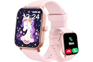 KALINCO Inteligentny zegarek dla dzieci, chłopców, dziewcząt, nastolatków, wodoodporny IP68, smartwatch do pływania, 1,8 cala, monitor aktywności fitness z 100 trybami sportowymi, nawiązywanie