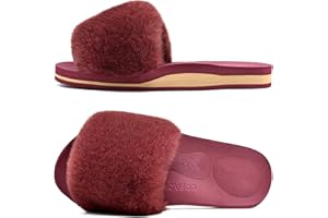 COFACE Pluszowe kapcie damskie, futrzane pantofle, Cozy Slides, damskie klapki na lato, zimę, buty kąpielowe, kapcie damskie