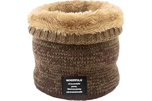 HYUET Cache Cou Tubulaire Hiver Écharpe Circulaire Épais Tour de Cou Tricoté Cache-Cou Doublé de Molleton Thermique Doux Patchwork Écharpe Cou Tube Hommes Femmes Hiver pour Ski Moto Vélo