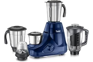 Prestige Astra 750 Watt Mixer Grinder with 5 Jars (3 Stainless Steel + 1 Juicer + 1 Mix-O-Keep) | Space-Saving Stacking Design | Blue | 2Y Warranty | ISI Certified