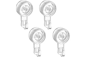 Luxear Suction Hooks, 4 Packs Reusable Multifunctional Knob Sucker Hooks Heavy Duty Max Load 5KG, Transparent Waterproof Plastic Suction Cup Hooks for Bathroom Kitchen Mirror Window Christmas Wreath