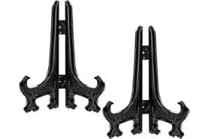 Funzhan 2pcs Schwarz Plastik Acryl Staffelei Fold-Display-Ständer Plastik Bilderrahmen Platten ständer Halter - 12.5 CM