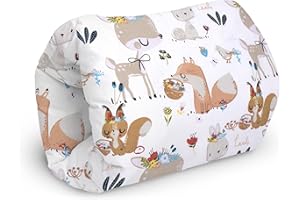 AMILIAN Cuscino per allattamento per bambini con imbottitura; cuscino per allattamento, manicotto: circa 22 x 20 cm, per viaggiare; tunnel per braccia, cuscino per l'allattamento; animali delle fiabe