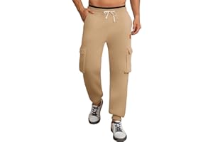 TMEOG Pantaloni Tuta Uomo Felpati con Tasche Laterali Affusolati Jogging Pantaloni Sportivi Vita Elastica Casual Fondo con Polsini