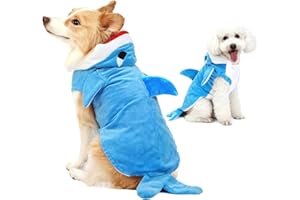 PULUOLE Costume de Requin pour Chien – Vêtements de costumade pour Animaux de Compagnie, Manteau pour Chat et Chien, vêtements pour Chien et Chat (L)