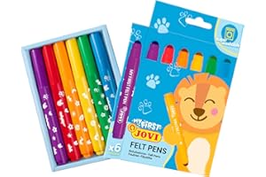 Jovi - MY FIRST 6 super zmywalnych markerów dla dzieci, zaokrąglona gruba końcówka, filcowy długopis różne kolory (1206)