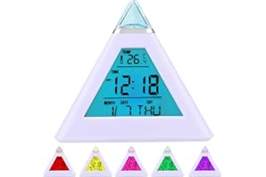 DIGIFLEX cyfrowy zegar piramida z 7 diodami LED w zmieniających się kolorach
