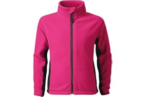 DELUNO Kinder Fleece-Jacke Outdoor, Pullover Fleece mit Reißverschluss - Neu - Schwarz Rot Blau Pink - Size 6 Jahre bis 12 Jahre