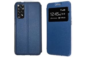 Todobarato24h Funda Compatible con Xiaomi Redmi Note 11-11S Azul Libro Ventana