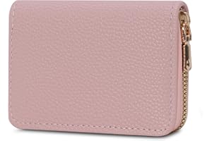 IHIGOGOFA Etui na karty kredytowe dla kobiet mężczyzn blokowanie RFID etui na karty z prawdziwej skóry mini portfel na karty kredytowe portmonetka damskie małe zablokowane portfele akordeonowe etui z