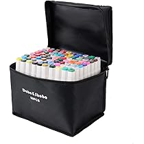 AnyMark 120 Kleuren Alcohol Markers, Dubbele Punten, Twinmarkers op Alcoholbasis voor Tekeningen en Kleurschetsen, Witte markerhuls