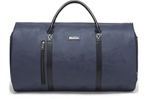 Modoker Wandelbarer Kleidersack aus Leder, Handgepäck für Reisen, Kleidersack, Geschenke für Männer, Frauen, Business, wasserdicht, Koffer, Anzug, Reisetaschen, Blau