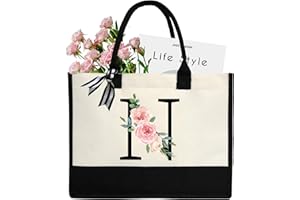 sundee Sac de plage personnalisé en toile, sac fourre-tout en toile avec poche intérieure zippée, sac fourre-tout monogrammé pour mariage, anniversaire, vacances