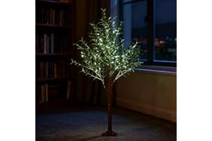 ‎FROADP Froadp Premium LED-Baum 180cm Künstlicher Olivenbaum Lichterbaum mit 300 Kaltweißen LEDs Weihnachtsdeko Kunstbaum für Weihnachten Halloween Partys Innen- und Außenbereich