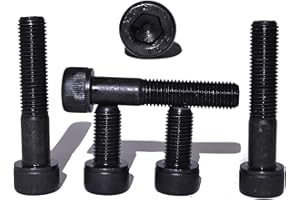 RADSO M10 1.25 Pitch Black Hex Socket Cap Screws - 12.9 Grade High Tensile - Self Colour Allen Bolts DIN 912 - Metric Fine Pitch - Length 30mm - Pack of 4