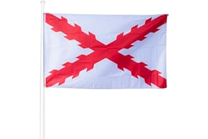 Bandera KliKil Cruz de Borgoña 90x150cm - Tejido para exteriores 150x90cm resistente a la intemperie con 2 ojales de metal. Burgundy Cross Flag Decoraciones de jardín