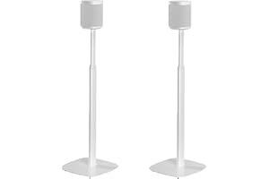 Mountson Adjustable Floor Stand for Sonos One, SL & Play:1 (Twin Pack, White)