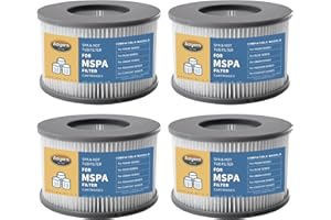 AOYERN Ersatzfilter für MSPA Whirlpool Wasserfilter, Kompatibel Mit Whirlpoal, für heiße U-Boote und Spa, für aufblasbare Pools-für MSpa Whirlpool Filter Modell ab 2020.(4 Stück)