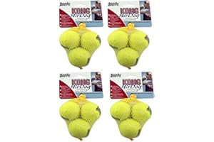 PETS PLAYGROUND UK Kong AirDog Tennisbälle, Größe XS, 4er-Packung (insgesamt 12 Bälle)