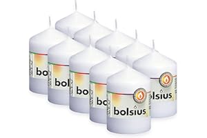 BOLSIUS - Świeca bryłowa - biała - 8 cm - 10 sztuk