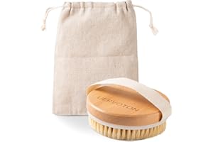Uervoton Spazzola Esfoliante, Spazzola Corpo a Secco con Setole Naturali Tampico, Eccellente per Imperfezioni, Cellulite e Ritenzione Idrica, Migliora la Circolazione con Azione Esfoliante