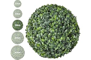 HORO.ES Bola de Césped Artificial, Bola de topiario de boj, Bola de Planta de plástico Verde con 5 tamaños para Espacios Interiores, jardín, decoración de Bodas y decoración del hogar (28CM)