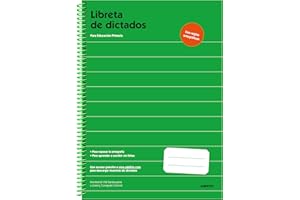 ADDITIO - Libreta de Dictados Primaria | Tamaño A4 | Papel ecológico | Espiral | Cubiertas color verde| Castellano |