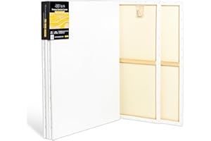 Elan Toile Peinture 60x80 380 g, Lot de 4 Toiles à Peindre 100% Coton, 380 GSM Canvas Painting 60x80, Toile à Peindre Grand Format, Canvas 80x60