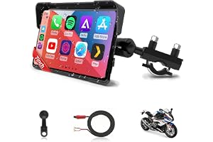 Jansite 7 tum Carplay Moto med 2 strömmetoder, Android Auto GPS-navigator med motorcykelskärm vattentät 2,5D IPS, Bluetooth Dual Siri/G-oogle assistent