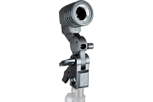 FoxHunter Photography E27 Bulb Holder Socket Flash Umbrella Swivel Bracket Photo Light Lamp Mount New