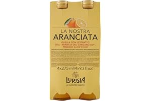 ITALIAN GOURMET E.R. Lurisia Aranciata – 24 botellas de cristal de 275 ml – Refrigeración sin alcohol – Hecho con zumo de naranja italiano y extracto de naranja de Apulia