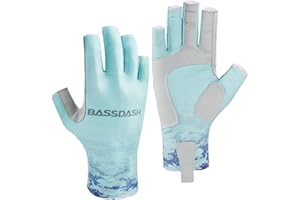 Bassdash ALTIMATE UPF 50+ Guantes de Pesca para Mujer protección Solar UV Guantes sin Dedos para Kayak Remo Senderismo Ciclismo conducción Entrenamiento de Tiro