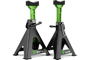 DRIVEUPTOOLS Axelstativ 3 ton med gummidyna | Stabiliserande domkraftstativ, paket med 2