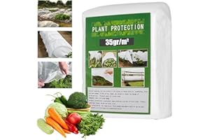 EASYLAVIE Voile d'Hivernage Plantes Exterieur 1.6 x 5 M 35gr/m² Epaisseur Voile d'hivernage Rouleau Tissu Thermique Protection Plantes Contre Le Gel (2 * 5M)