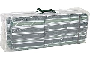 ‎GREEMOTION Greemotion Schutzhülle für Auflagen wasserabweisen mit Ösen, Transparent, 125x50x32cm