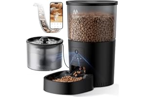 IMIPAW Automatic Cat Feeder with Camera and Water Fountain, 1080P HD Video with Night Vision, 5G WiFi Smart Pet Feeder with App Control, Timed Dry Food Dispenser for Small Cats and Dogs