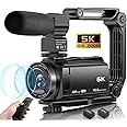 Ahlirmoy 5K Video Camera Camcorder, 10X Optical Zoom 48MP 30FPS Vlogging Camera for YouTube WiFi IR Night Vision Recorder Cameras for Photography Vlog Camera, Remote Control, 2 Batteries